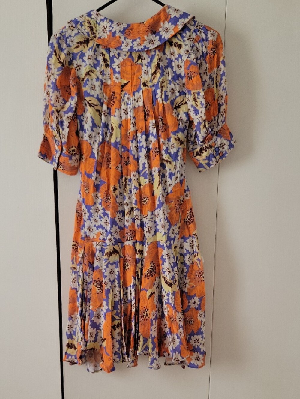 Free People Orange & Blue Floral Mini Dress - Picture 2 of 10